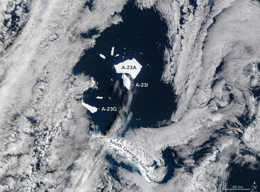 La deriva final de un iceberg gigante que fue en su momento uno de los mayores del mundo