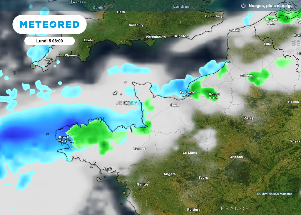 Des chutes de neige attendues ce lundi matin près de la Manche.