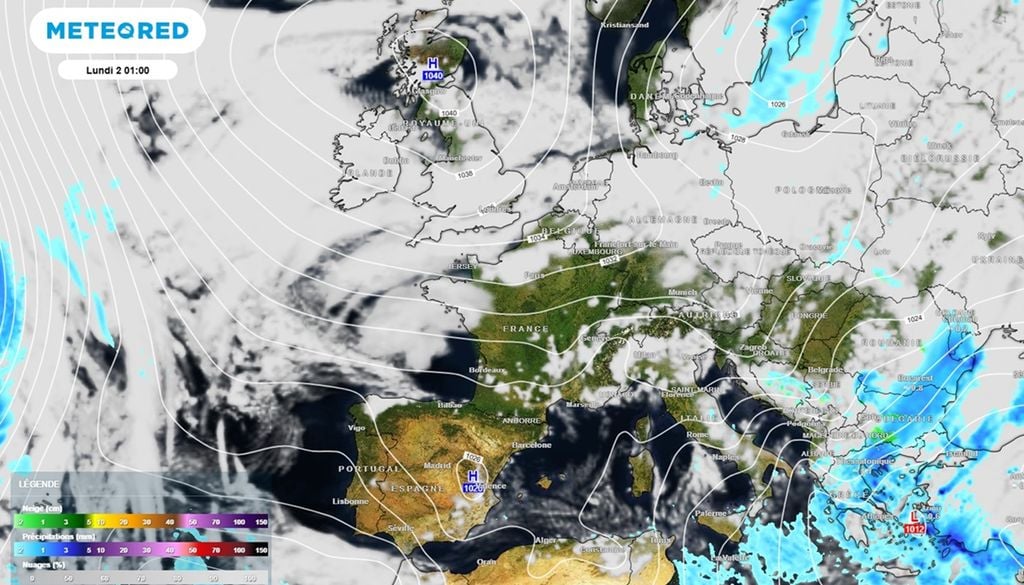 Les hautes pressions se positionneront sur les îles britanniques et dirigeront un flux de nord-est. Les hautes pressions se positionneront sur les îles britanniques et dirigeront un flux de nord-est.