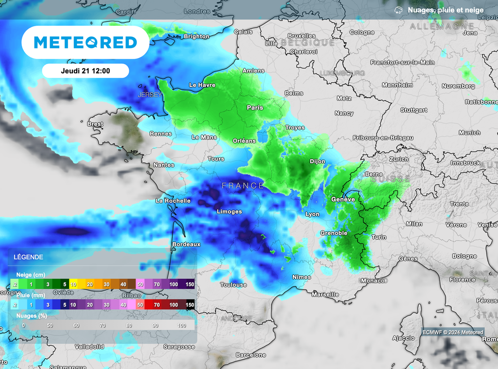 Chutes de neige prévues vers midi. Chutes de neige prévues vers midi.