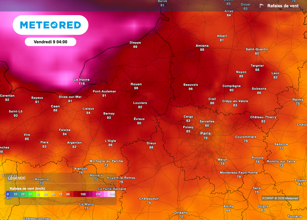 Très fortes rafales de vent attendues la nuit prochaine en Île-de-France !