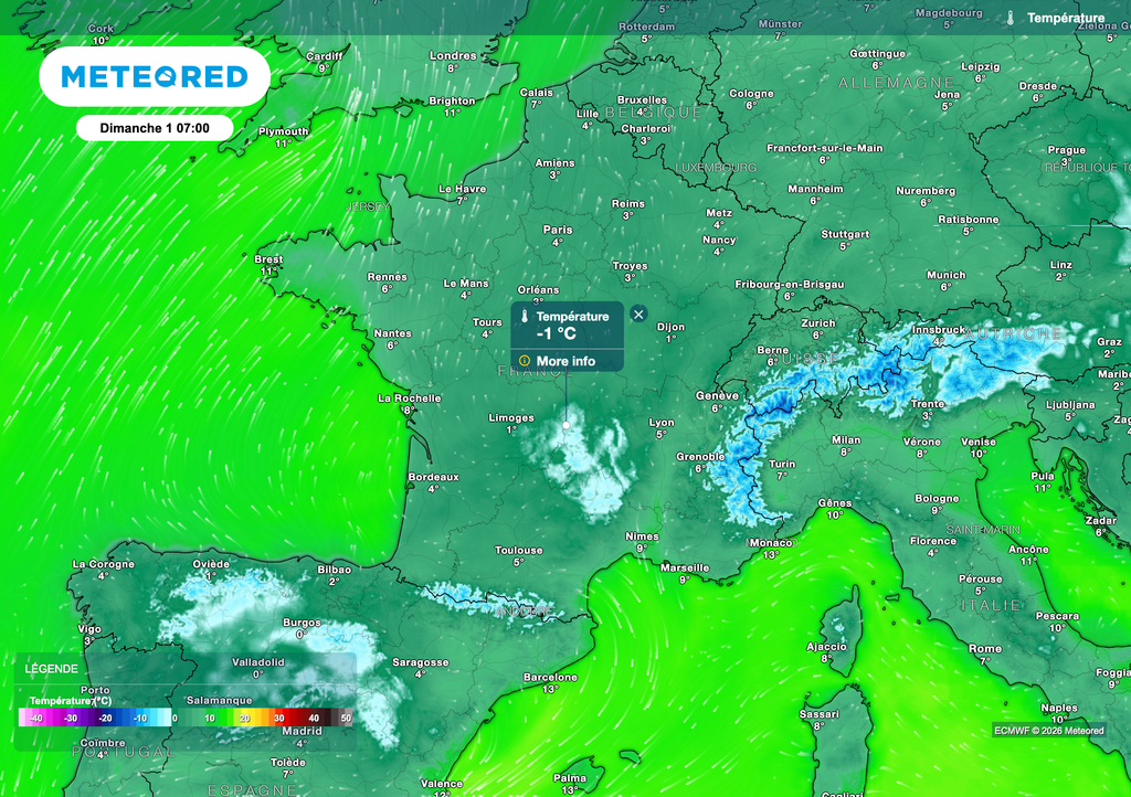 Un peu de froid de retour à moyenne altitude.