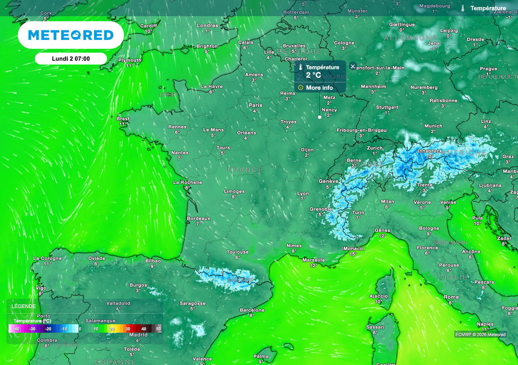 Quelques gelées blanches ou gel sont possibles localement d'ici dimanche et lundi matin notamment.