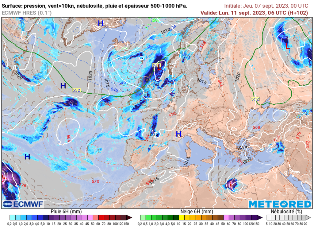 Début du risque orageux pour la journée de lundi dans l'Ouest.