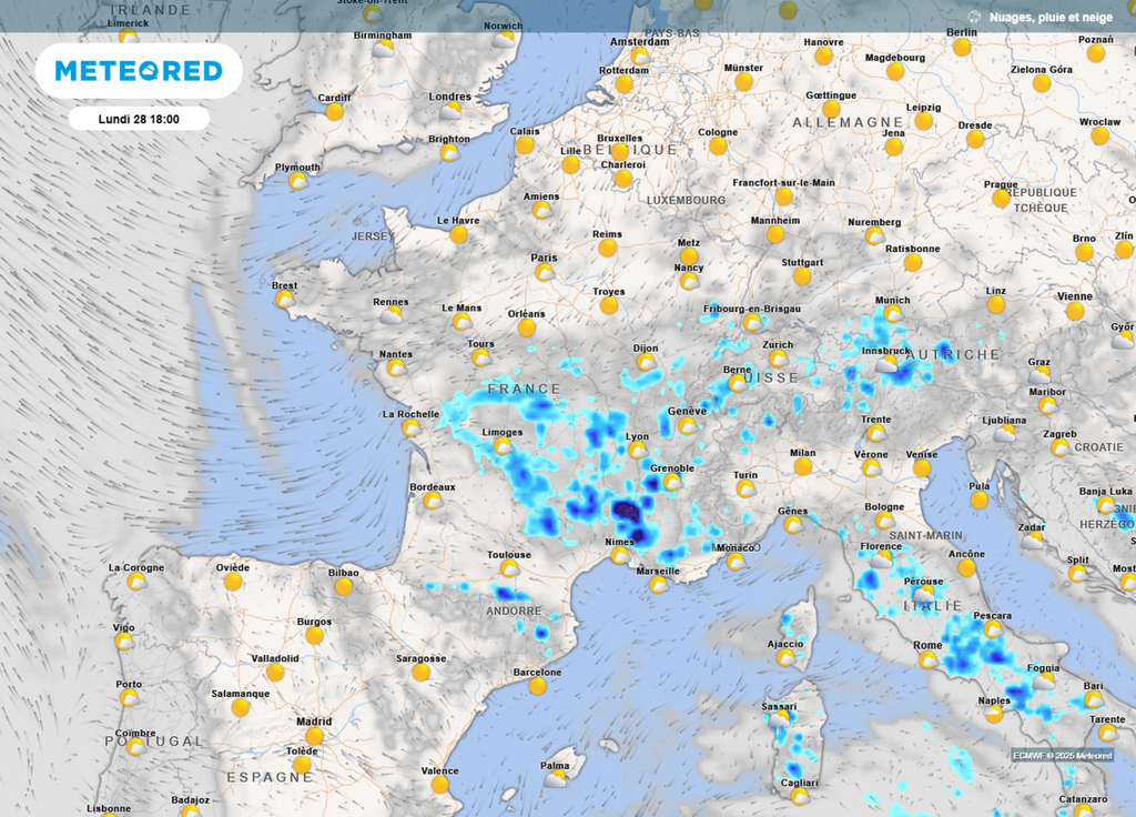 Risque d'orages lundi après-midi Risque d'orages lundi après-midi