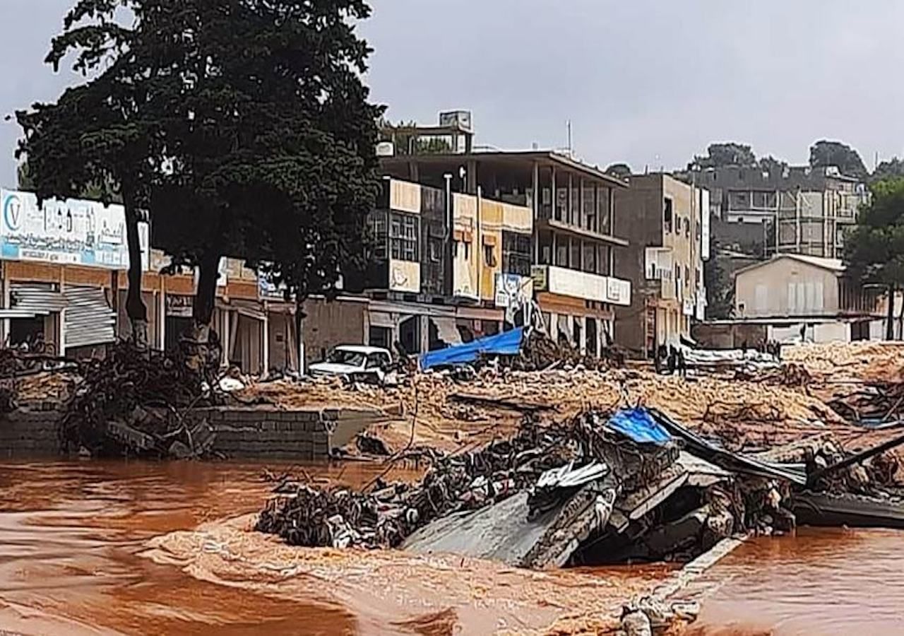 Las torrenciales lluvias, provocadas por 'Daniel', han dejado a lugares como Libia, literalmente bajo el agua. Cortesía: © National Meteorological Centre, Libya
