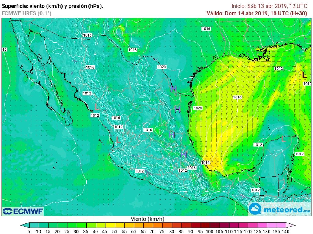 Modelo ECMWF de viento
