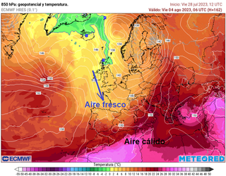 Marcado descenso térmico con tormentas debido a una rara y poderosa borrasca atlántica para inicios de agosto