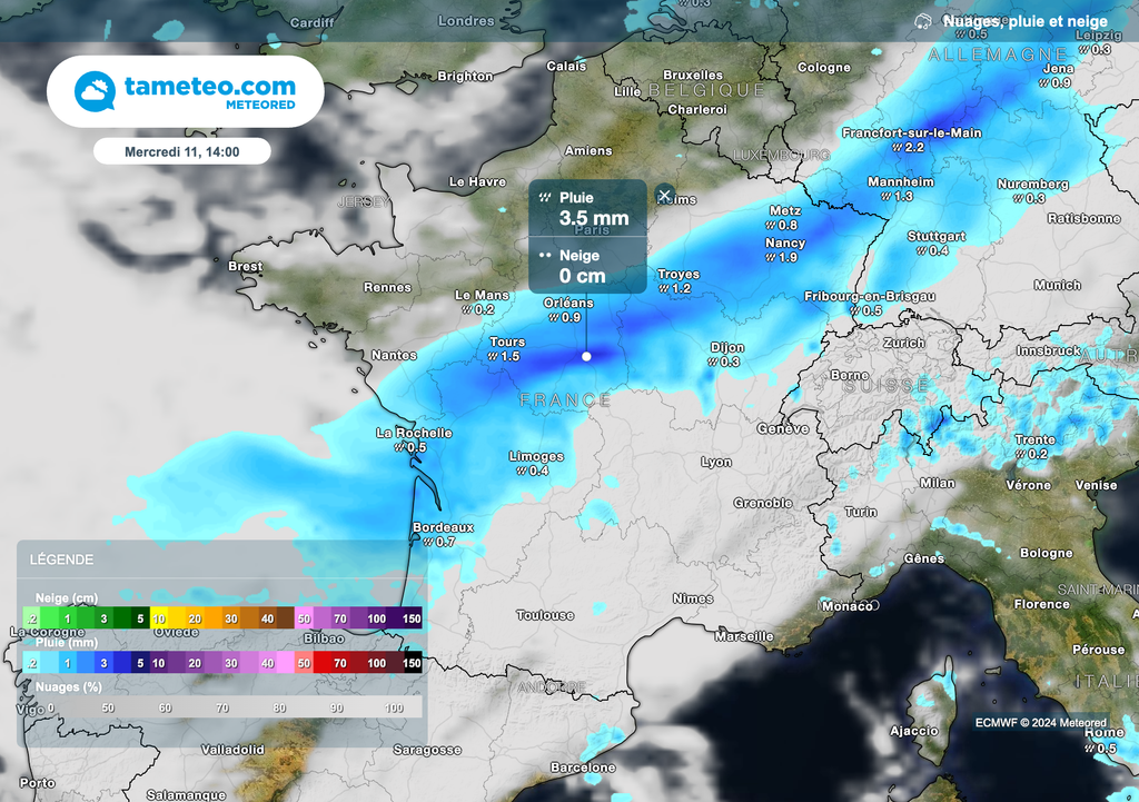 Un front froid traversera la France mercredi prochain ! Un front froid traversera la France mercredi prochain !