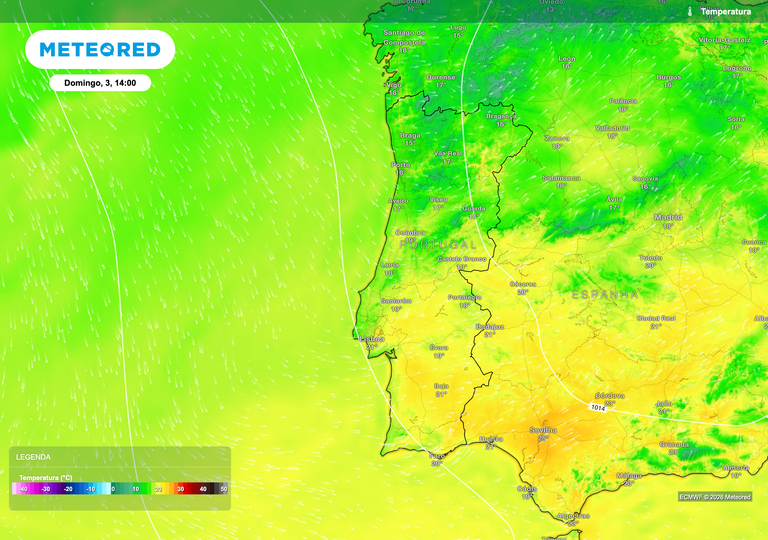 Descida de at&eacute; 3 graus este fim de semana: as cidades que se manter&atilde;o abaixo dos 20 &ordm;C