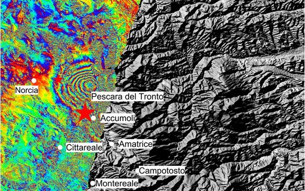 Desplazamientos Del Terremoto De Italia Visto Por Sentinel-1