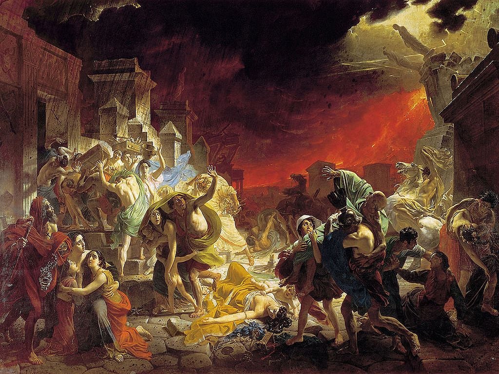“Últimos días de Pompeya”, obra realizada por Karl Briulov.