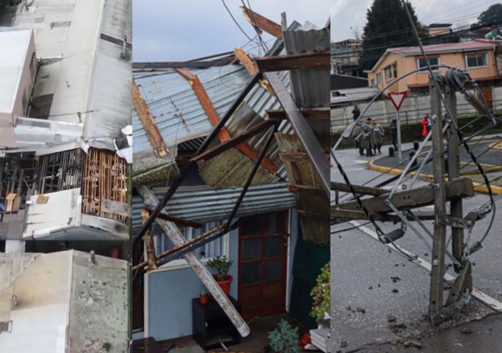 daños causado por el tornado de Penco