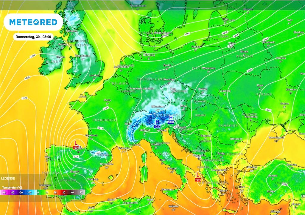 Schwache Hochdruckgebiete, wetterwirksam, Südosten