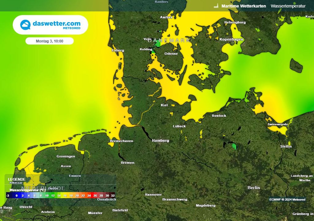 wassertemperaturen, ostsee, nordsee