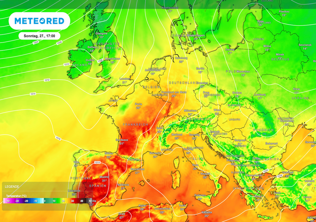 Der Sommer holt noch einmal weit aus: Am Sonntag schiebt sich die Wärme aus Südwesteuropa bis nach Deutschland – nur drei Tage nach Sturm und Schnee in den Hochalpen könnte am Oberrhein die 30-Grad-Marke fallen.