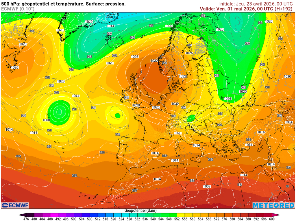 Le vendredi 1er mai, la France pourrait se retrouver coincée entre deux petites gouttes froides : une prévision doublement incertaine…