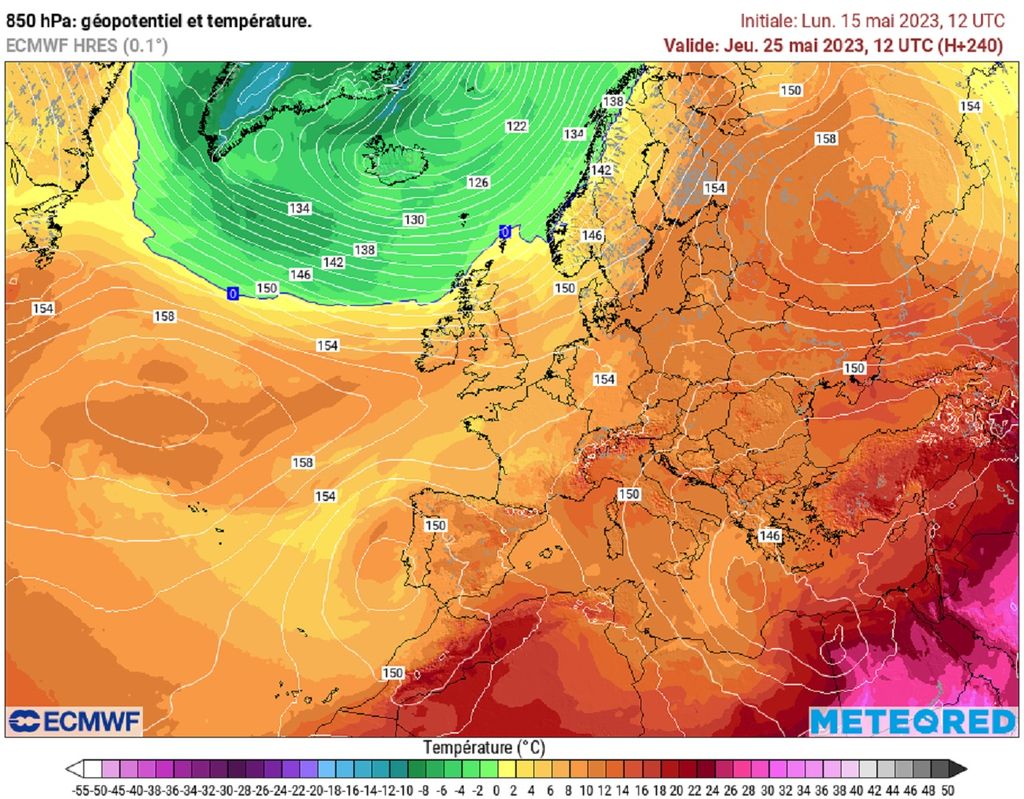 Les hautes pressions pourraient (enfin) s'installer à proximité du pays d'ici la fin du mois (modèle ECMWF).
