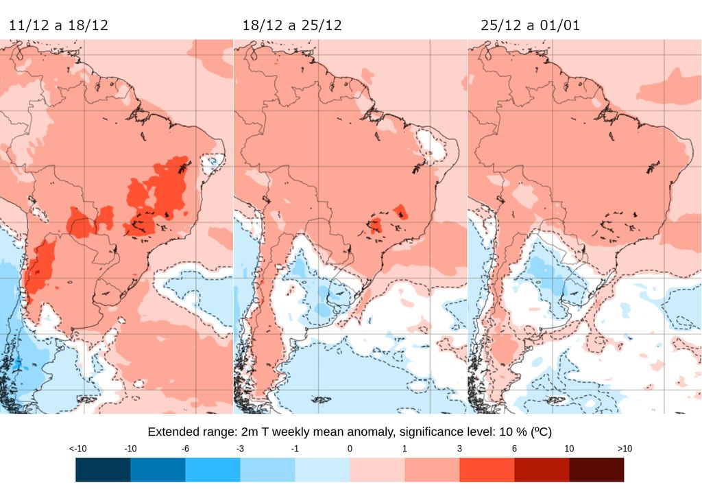Previsão de anomalia de temperaturas para as próximas semanas Previsão de anomalia de temperaturas para as próximas semanas