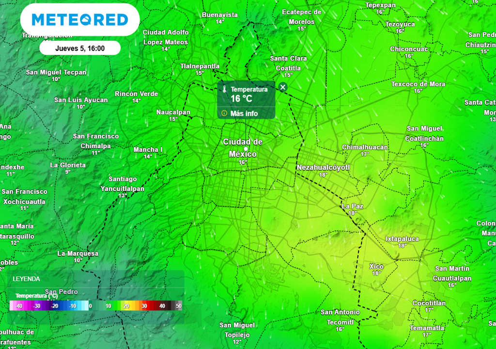 La tarde del jueves será fría, la temperatura máxima en la ciudad oscilará entre 17 y 19 °C.