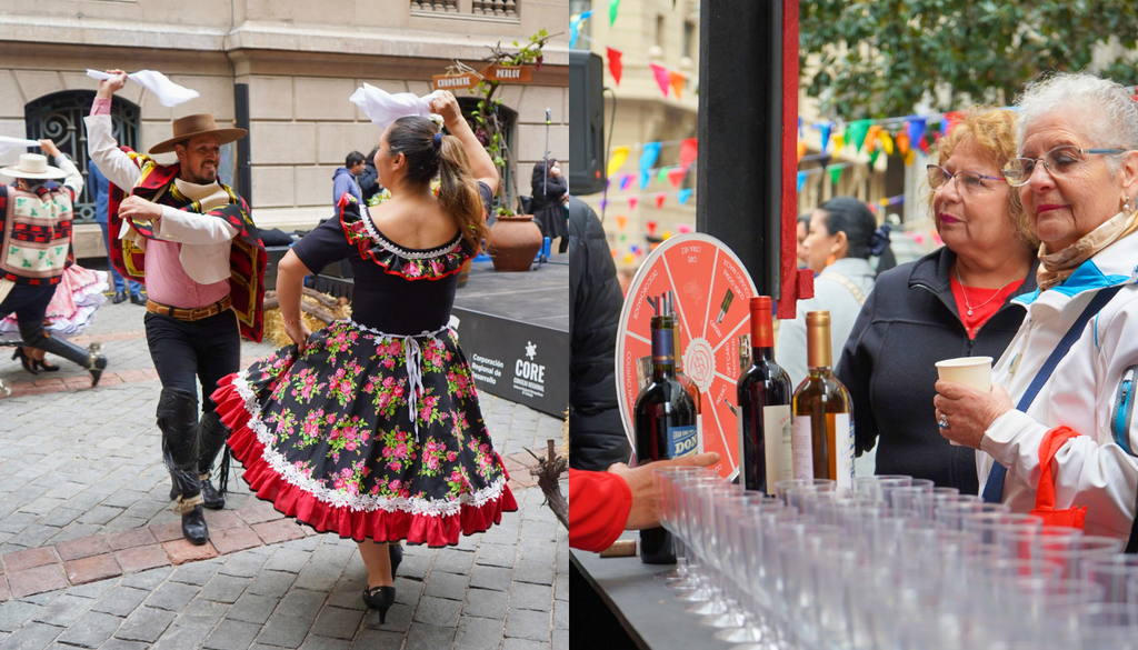 Día del Vino en el Valle del Maipo en barrio La Bolsa. El vino y lo mejor de las tradiciones chilenas se tomarán el barrio La Bolsa de Santiago. Crédito: Gobierno de Santiago.