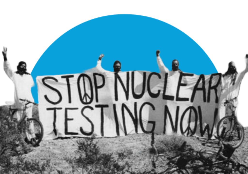 activismo; paz; bomba; armamentismo; crisis ambiental; conflicto belico; Nevada
