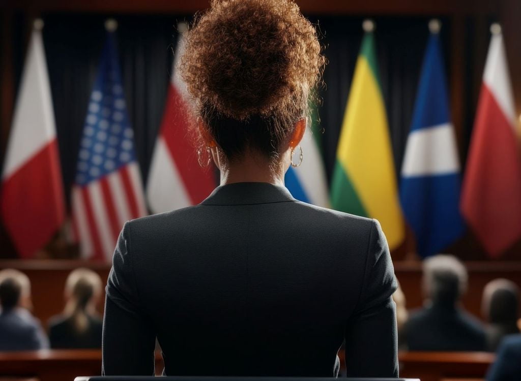 Las diplomáticas de hoy en día no solo representan a sus países, también reflejan cómo los objetivos nacionales de igualdad de género. Las diplomáticas de hoy en día no solo representan a sus países, también reflejan cómo los objetivos nacionales de igualdad de género.