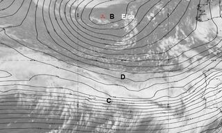 Diagnosis de la borrasca Elsa a las 12 UTC 19 diciembre de 2019