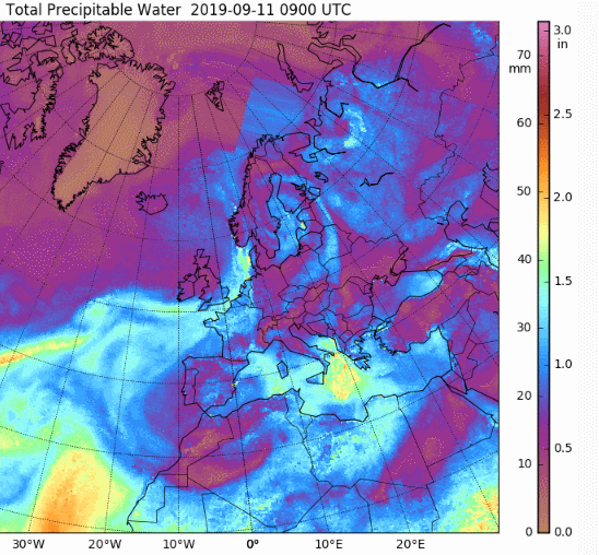 Diagnosis del 12 de septiembre de 2019: río atmosférico mediterráneo