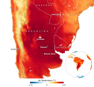 Días abrasadores de calor en el hemisferio sur