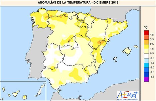 Diciembre De 2018 En España: Cálido Y Muy Seco Diciembre De 2018 En España: Cálido Y Muy Seco