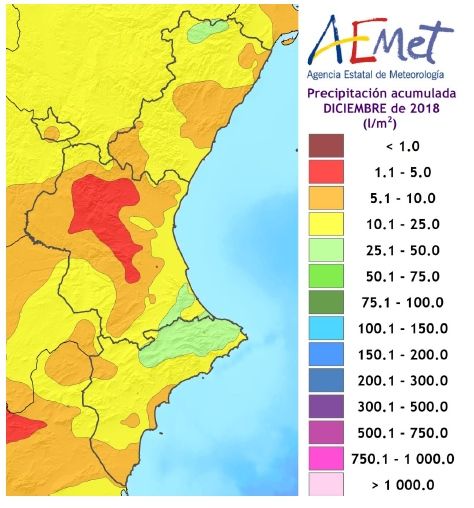 Diciembre De 2018 En La Comunidad Valenciana: Un Mes Seco Y Extremadamente Cálido Diciembre De 2018 En La Comunidad Valenciana: Un Mes Seco Y Extremadamente Cálido