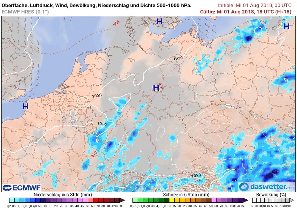 Einzelne Gewitter möglich