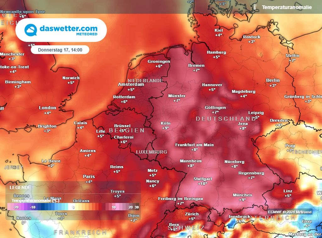 Aktuell sind die Temperaturen in Deutschland für die aktuelle Jahreszeit deutlich zu hoch.