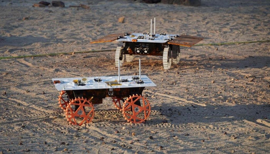 CADRE-Testrover im Mars Yard Der CADRE-Testrover im Mars Yard. Bild: NASA/JPL-Caltech/PIA26168