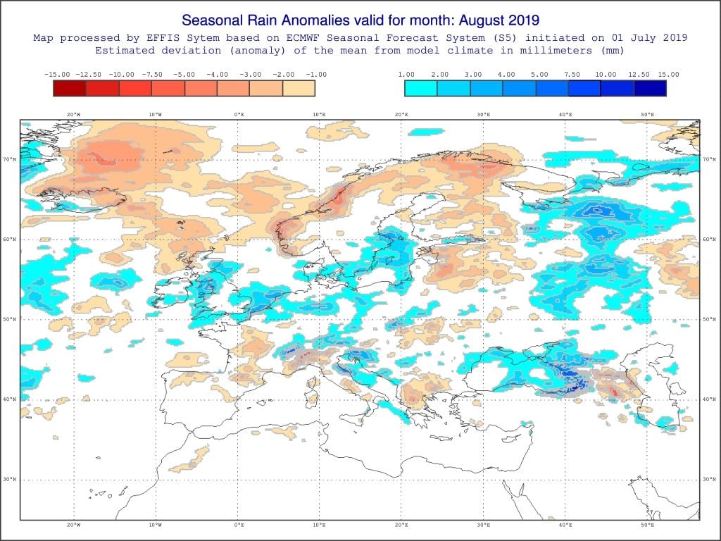 Die Wettervorhersage für August!