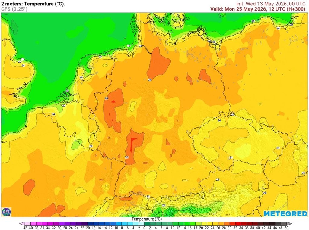Plötzlich Sommerwetter am Pfingstmontag? Damit rechnet zumindest aktuelle das US-Wettermodell GFS für Deutschland.