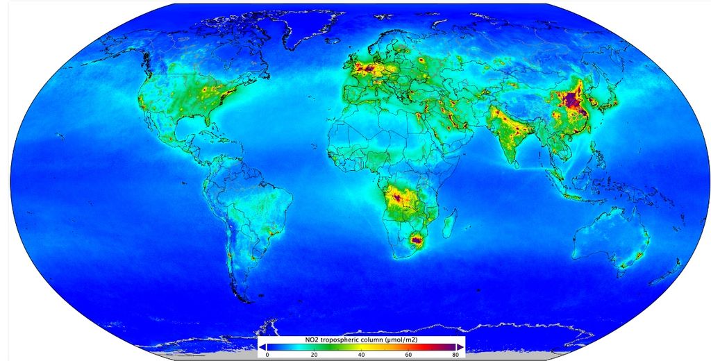 El dióxido de nitrógeno a nivel global