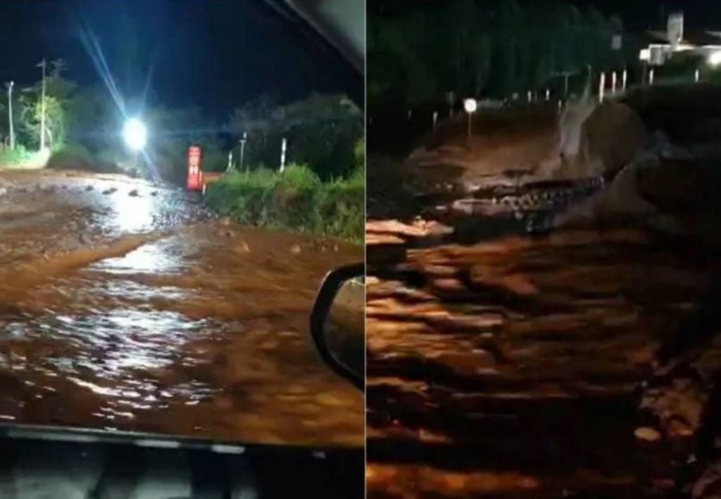 Imagens mostram momento em que dique da Vale se rompe entre Congonhas e Ouro Preto, MG. Crédito: Itatiaia.com.br