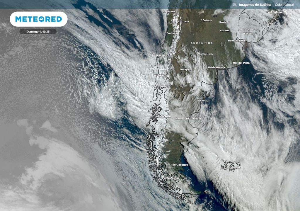 sistema frontal visto desde el satélite