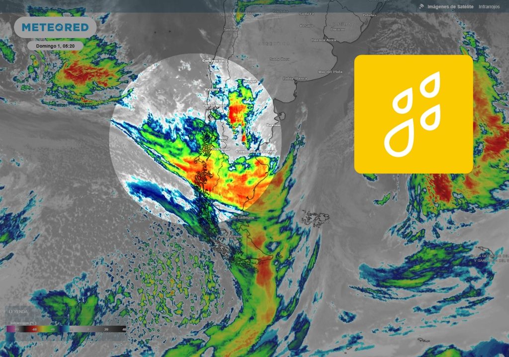 imagen satelital e icono de lluvias