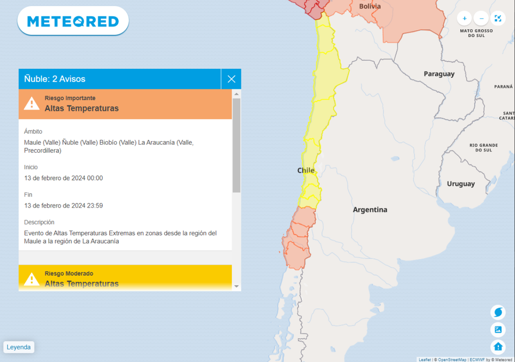 mapa avisos meteorológicos