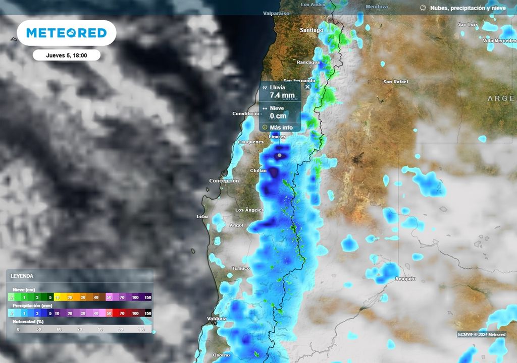 tasa de precipitaciones previstas por el modelo del ECMWF tasa de precipitaciones previstas por el modelo del ECMWF