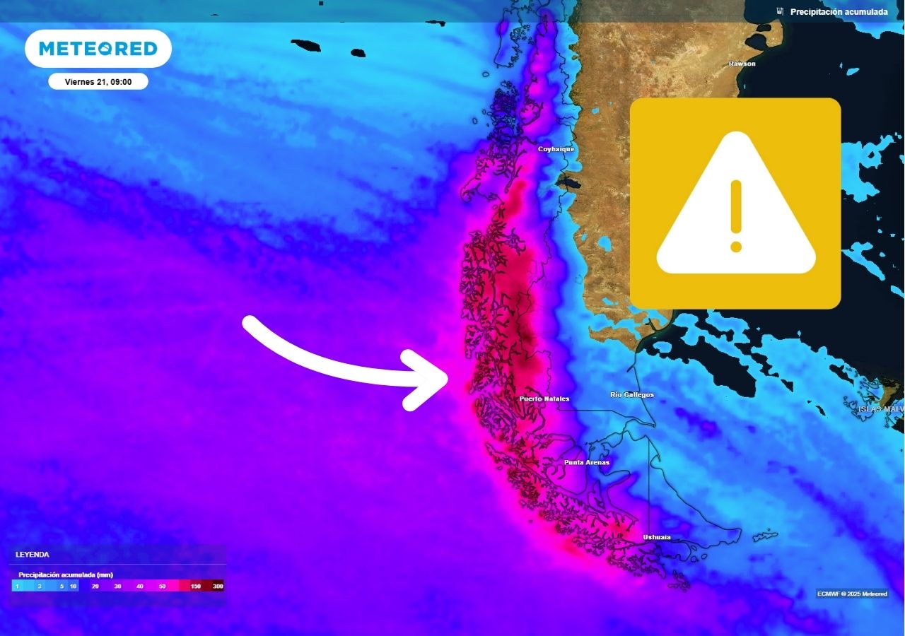 Un río atmosférico dejará lluvias abundantes en la Patagonia en los próximos días.