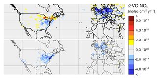 Disminuye la contaminación sobre Europa