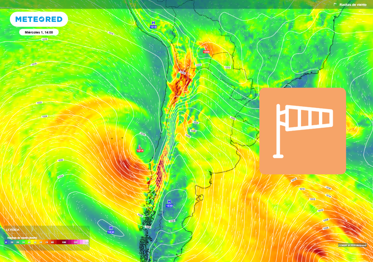 DMC activa alertas por viento de hasta 100 km/h: baja segregada y corriente en chorro sacudir&aacute;n Chile esta semana