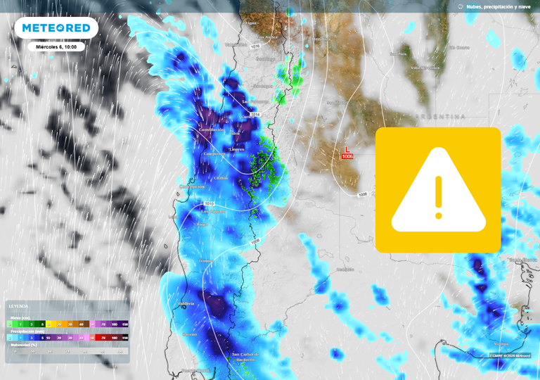 DMC activa m&uacute;ltiples avisos por frente que cruzar&aacute; Chile esta semana: lluvias de hasta 55 mm y rachas de 70 km/h