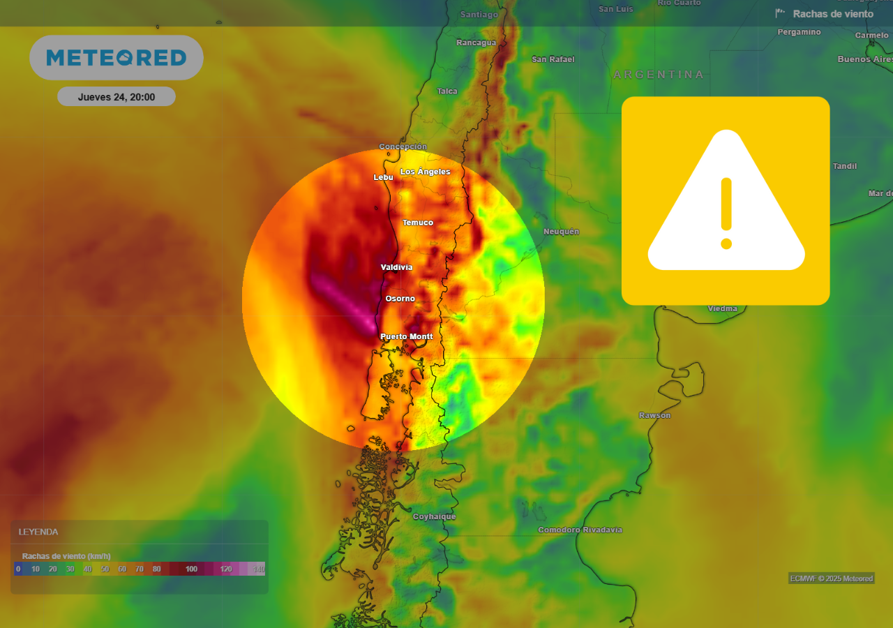 DMC advierte: condiciones climáticas extremas en Chile este jueves