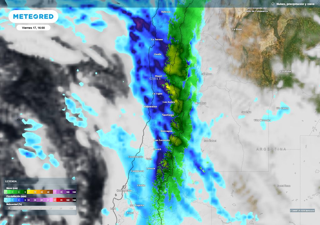 Las lluvias persistentes podrían dejar hasta 160 mm en Valparaíso y 150 mm en la Región Metropolitana, aumentando la saturación de los suelos.