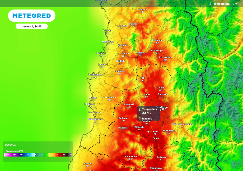 mapa de temperaturas.